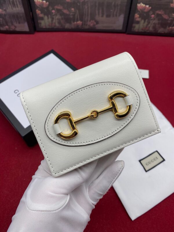 Gucci Horsebit 1955 White Card Case Women's Wallet 11cm/4.3in GG ‎621887 0YK0G 9022