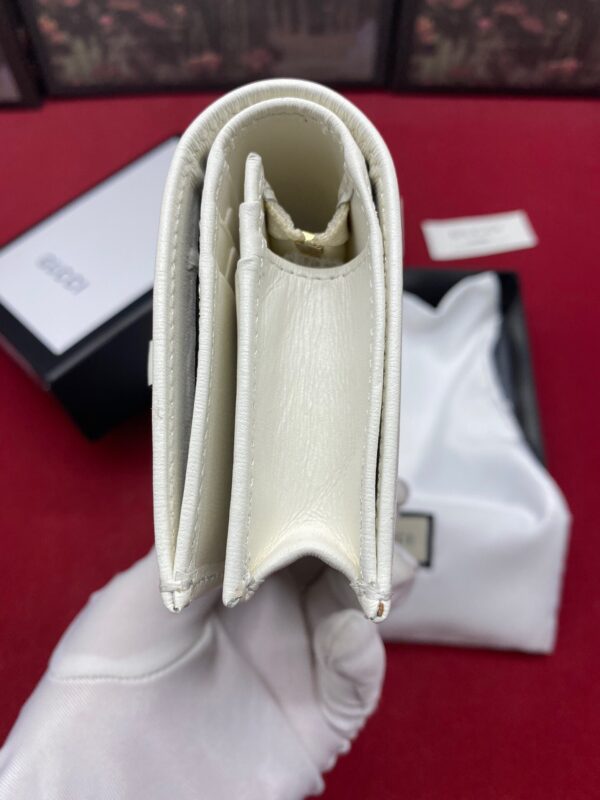 Gucci Horsebit 1955 White Card Case Women's Wallet 11cm/4.3in GG ‎621887 0YK0G 9022