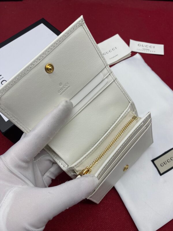 Gucci Horsebit 1955 White Card Case Women's Wallet 11cm/4.3in GG ‎621887 0YK0G 9022
