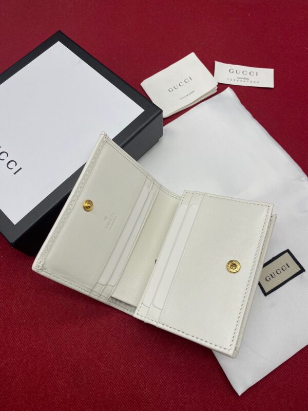 Gucci Horsebit 1955 White Card Case Women's Wallet 11cm/4.3in GG ‎621887 0YK0G 9022