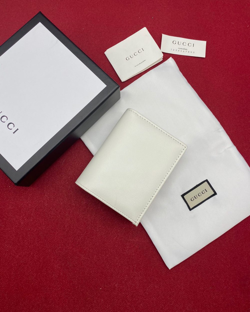 1:1 Replica Gucci Horsebit 1955 White Card Case Women's Wallet 11cm/4.3in GG 621887 0YK0G 9022