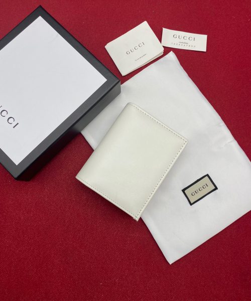 1:1 Replica Gucci Horsebit 1955 White Card Case Women's Wallet 11cm/4.3in GG ‎621887 0YK0G 9022