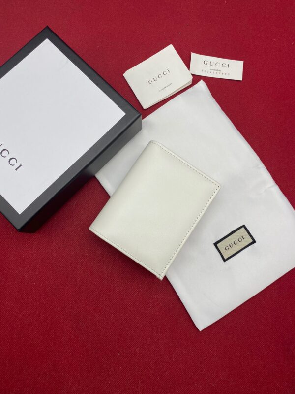 Gucci Horsebit 1955 White Card Case Women's Wallet 11cm/4.3in GG ‎621887 0YK0G 9022