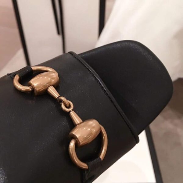 Gucci Horsebit Platform Mules Calfskin Leather Spring/Summer Collection Black