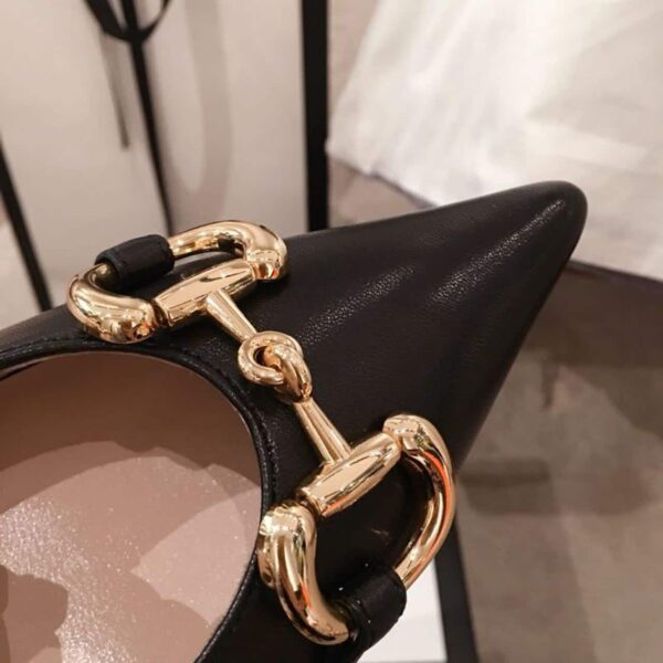 Gucci Horsebit Slingback Flats Calfskin Leather Spring/Summer Collection, Black