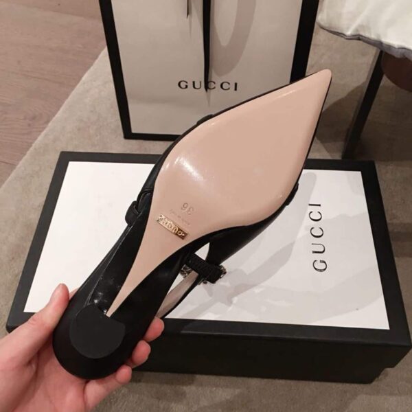 Gucci Horsebit Slingback Flats Calfskin Leather Spring/Summer Collection, Black
