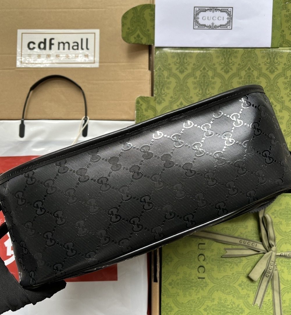 1:1 Replica Gucci Imprime Medium Messenger Bag Black For Women, Women's Bags 12in/30.5cm GG