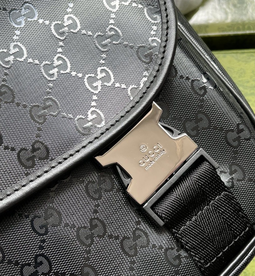 1:1 Replica Gucci Imprime Medium Messenger Bag Black For Women, Women's Bags 12in/30.5cm GG