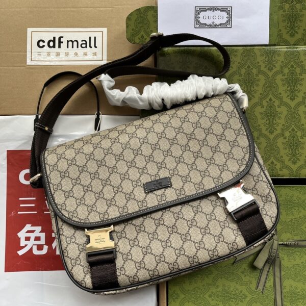 1:1 Replica Gucci Imprime Medium Messenger Bag Brown For Women, Women's Bags 12in/30.5cm GG
