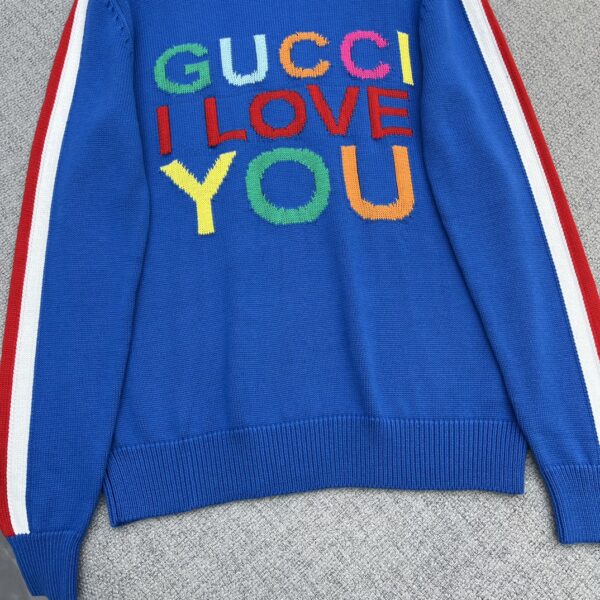 Gucci Intarsia Wool Sweater Blue For Women