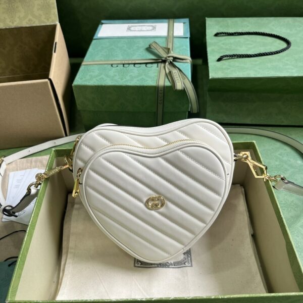 1:1 Replica Gucci Interlocking G Mini Heart Shoulder Bag Red/White/Black For Women 20cm / 7.9in 751628 AACCL 6433