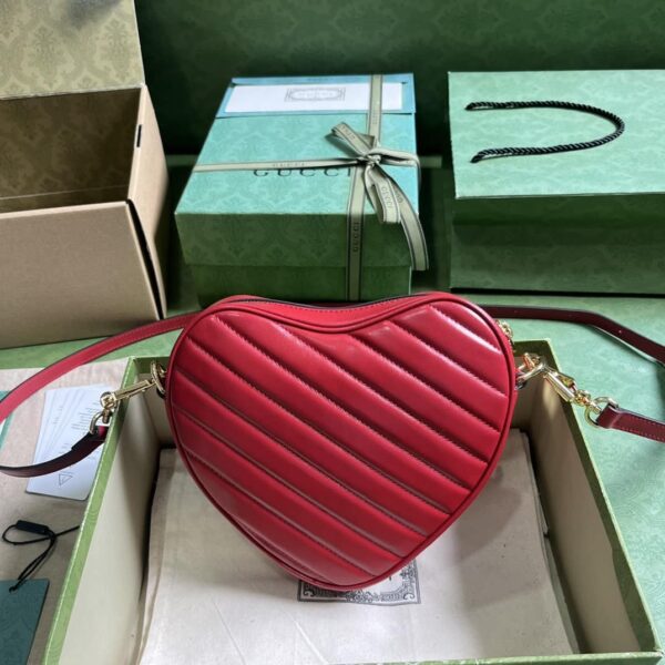 1:1 Replica Gucci Interlocking G Mini Heart Shoulder Bag Red/White/Black For Women 20cm / 7.9in 751628 AACCL 6433