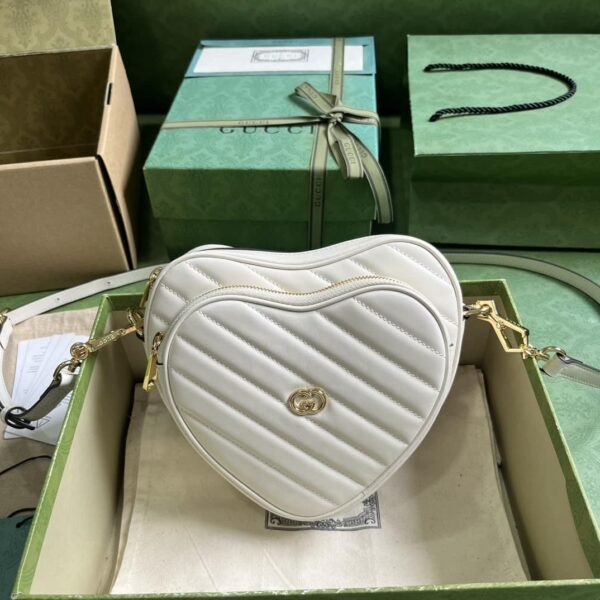 1:1 Replica Gucci Interlocking G Mini Heart Shoulder Bag Red/White/Black For Women 20cm / 7.9in 751628 AACCL 6433