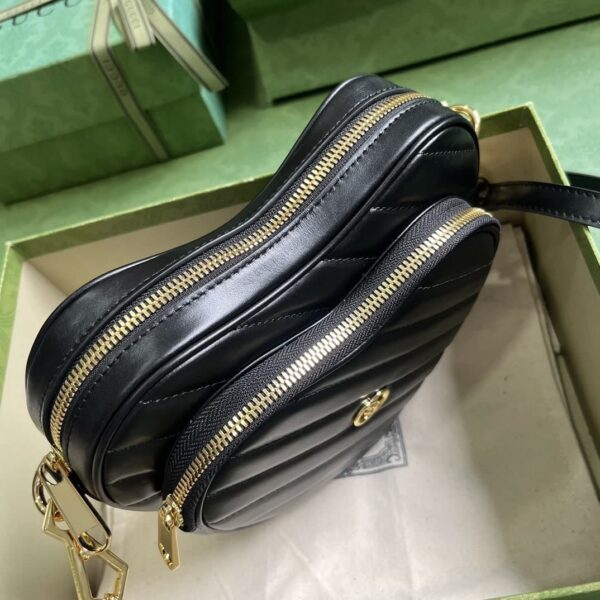 1:1 Replica Gucci Interlocking G Mini Heart Shoulder Bag Red/White/Black For Women 20cm / 7.9in 751628 AACCL 6433
