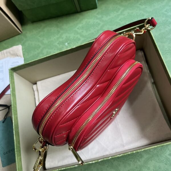 1:1 Replica Gucci Interlocking G Mini Heart Shoulder Bag Red/White/Black For Women 20cm / 7.9in 751628 AACCL 6433