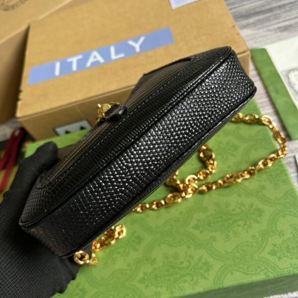1:1 Replica Gucci Jackie 1961 Lizard Mini Bag Black For Women, Women's Bags 7.5in/19cm GG ‎675799 LUZ0G 1000