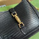 1:1 Replica Gucci Jackie 1961 Lizard Mini Bag Black For Women, Women's Bags 7.5in/19cm GG ‎675799 LUZ0G 1000