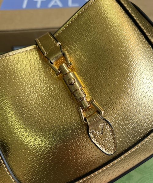 1:1 Replica Gucci Jackie 1961 Lizard Mini Bag Gold For Women, Women's Bags 7.5in/19cm GG ‎