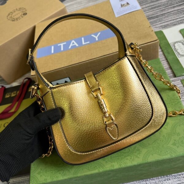 1:1 Replica Gucci Jackie 1961 Lizard Mini Bag Gold For Women, Women's Bags 7.5in/19cm GG ‎
