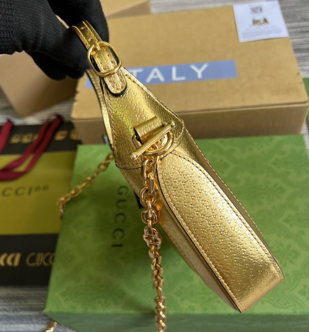 1:1 Replica Gucci Jackie 1961 Lizard Mini Bag Gold For Women, Women's Bags 7.5in/19cm GG ‎