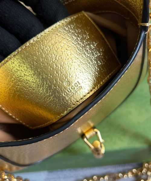 1:1 Replica Gucci Jackie 1961 Lizard Mini Bag Gold For Women, Women's Bags 7.5in/19cm GG ‎