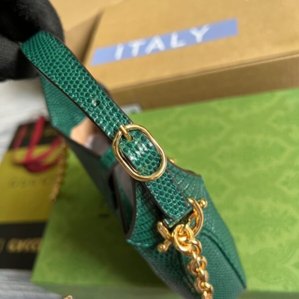 1:1 Replica Gucci Jackie 1961 Lizard Mini Bag Green For Women, Women's Bags 7.5in/19cm GG ‎