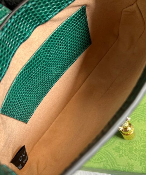 1:1 Replica Gucci Jackie 1961 Lizard Mini Bag Green For Women, Women's Bags 7.5in/19cm GG ‎