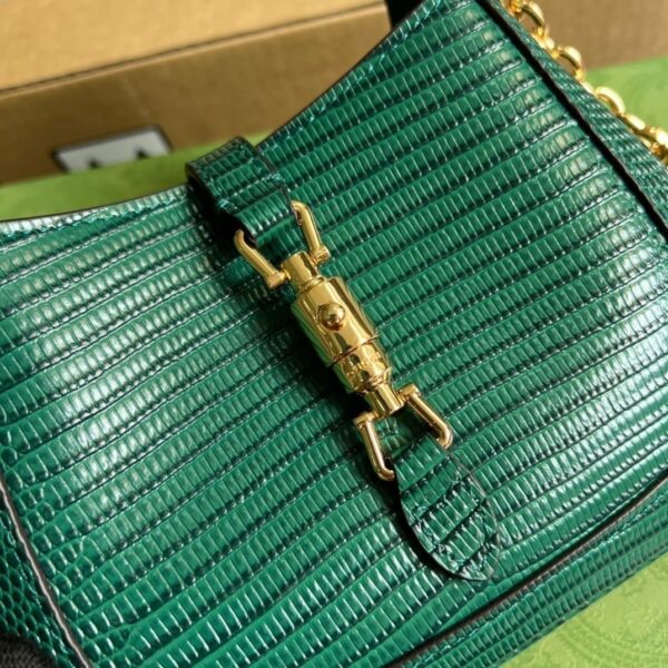 1:1 Replica Gucci Jackie 1961 Lizard Mini Bag Green For Women, Women's Bags 7.5in/19cm GG ‎