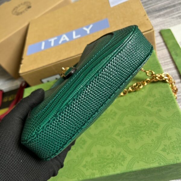 1:1 Replica Gucci Jackie 1961 Lizard Mini Bag Green For Women, Women's Bags 7.5in/19cm GG ‎