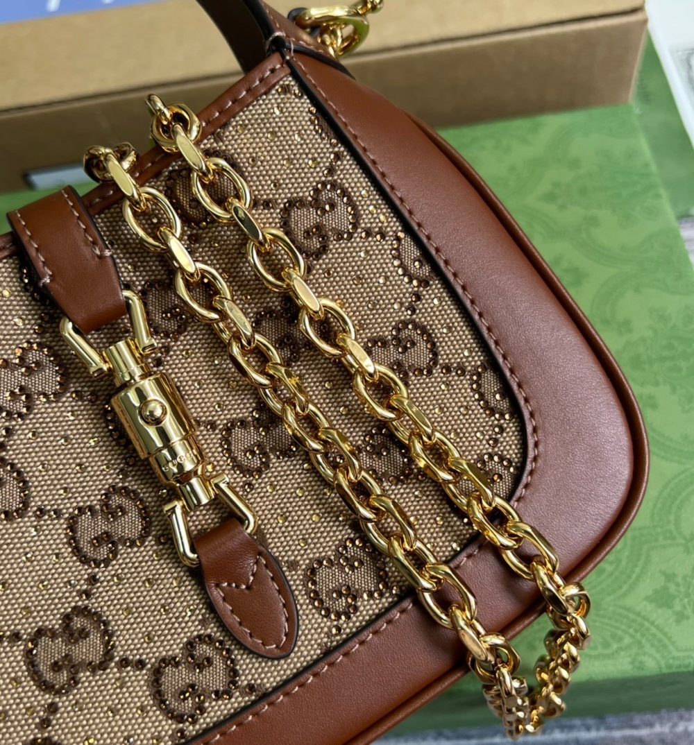 1:1 Replica Gucci Jackie 1961 Mini GG Shoulder Bag Beige For Women, Women's Bags 7.5in/19cm GG 675799 21HRG 2687