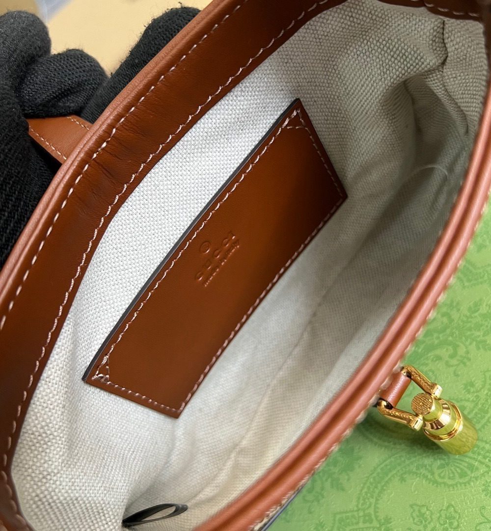 1:1 Replica Gucci Jackie 1961 Mini GG Shoulder Bag Beige For Women, Women's Bags 7.5in/19cm GG 675799 21HRG 2687