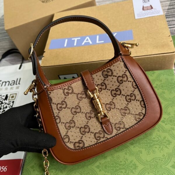 1:1 Replica Gucci Jackie 1961 Mini GG Shoulder Bag Beige For Women, Women's Bags 7.5in/19cm GG 675799 21HRG 2687