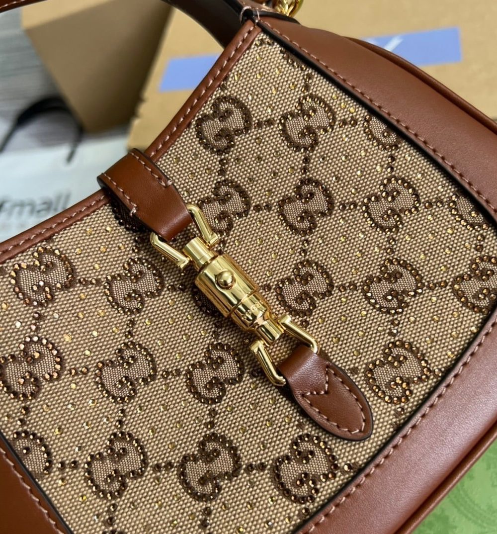 1:1 Replica Gucci Jackie 1961 Mini GG Shoulder Bag Beige For Women, Women's Bags 7.5in/19cm GG 675799 21HRG 2687