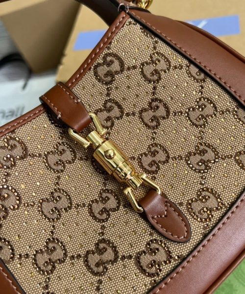 1:1 Replica Gucci Jackie 1961 Mini GG Shoulder Bag Beige For Women, Women's Bags 7.5in/19cm GG 675799 21HRG 2687