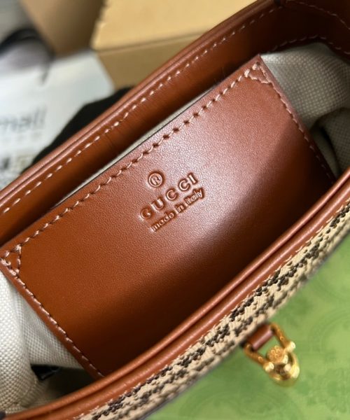 1:1 Replica Gucci Jackie 1961 Mini GG Shoulder Bag Beige For Women, Women's Bags 7.5in/19cm GG 675799 21HRG 2687