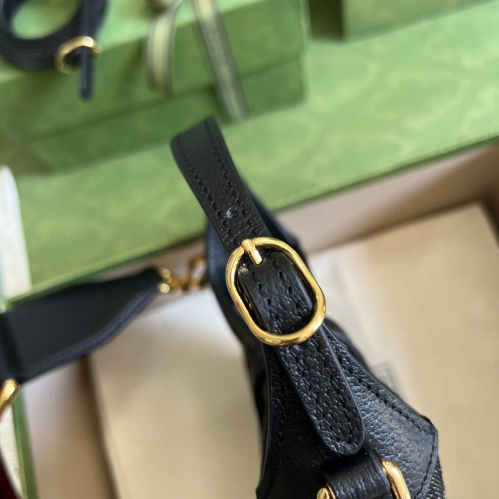 1:1 Replica Gucci Jackie 1961 Mini Shoulder Bag Black And Ivory GG Denim Jacquard For Women 7.5in/19cm GG 685127 UN3AG 1294 - Image 7