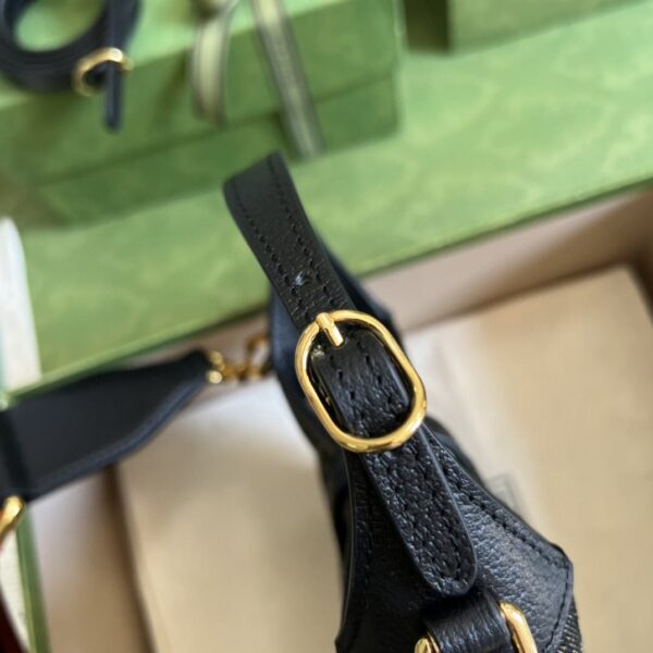 1:1 Replica Gucci Jackie 1961 Mini Shoulder Bag Black And Ivory GG Denim Jacquard For Women 7.5in/19cm GG 685127 UN3AG 1294