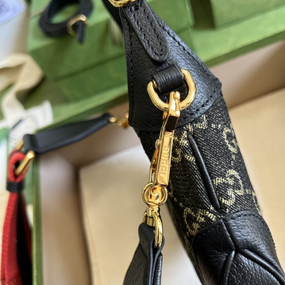 1:1 Replica Gucci Jackie 1961 Mini Shoulder Bag Black And Ivory GG Denim Jacquard For Women 7.5in/19cm GG 685127 UN3AG 1294 - Image 3