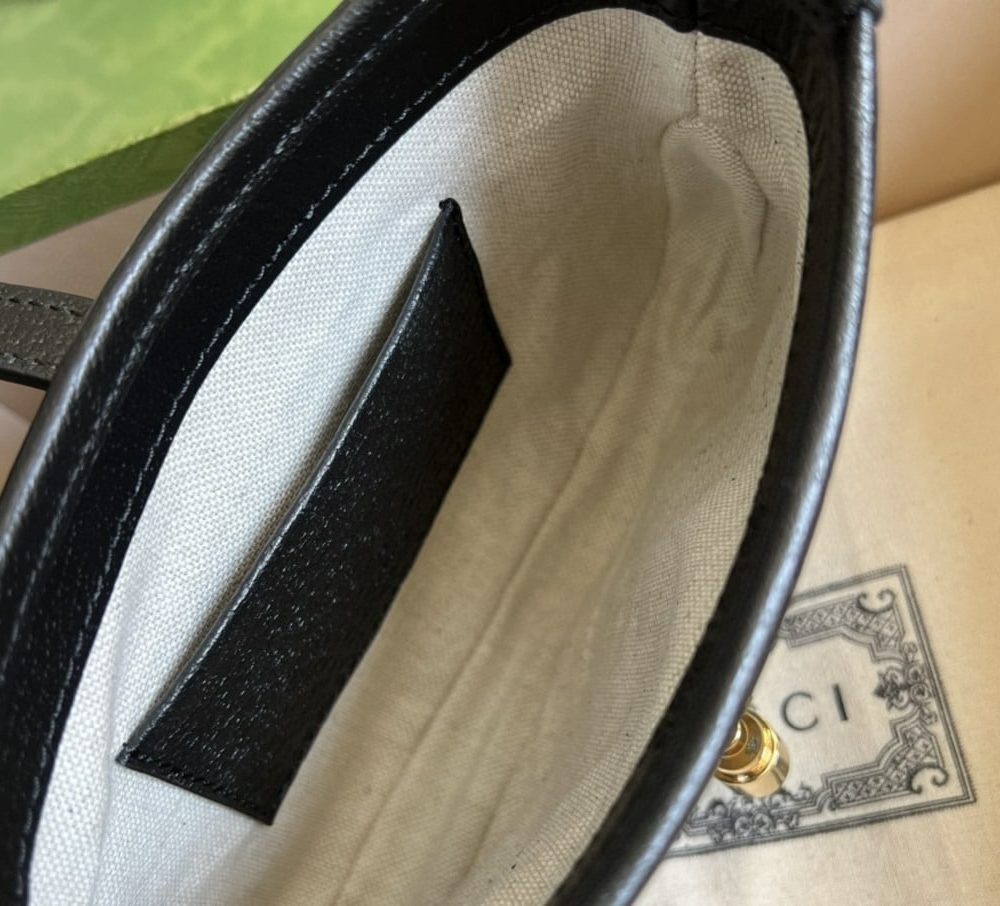 1:1 Replica Gucci Jackie 1961 Mini Shoulder Bag Black And Ivory GG Denim Jacquard For Women 7.5in/19cm GG 685127 UN3AG 1294