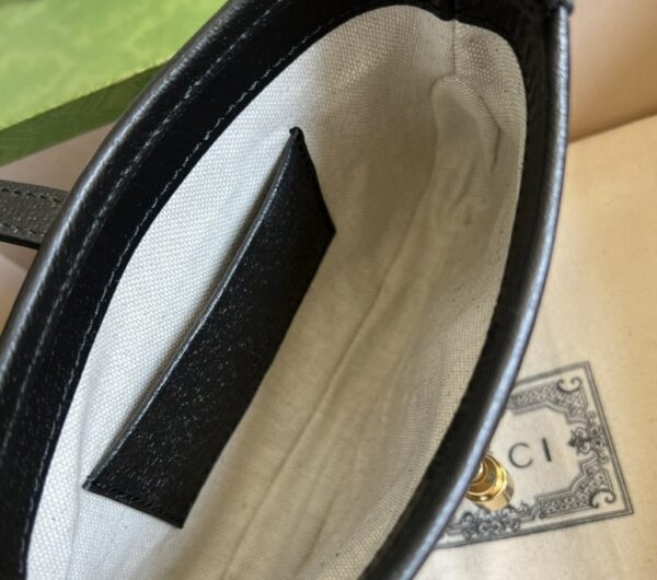 1:1 Replica Gucci Jackie 1961 Mini Shoulder Bag Black And Ivory GG Denim Jacquard For Women 7.5in/19cm GG 685127 UN3AG 1294