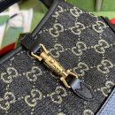 1:1 Replica Gucci Jackie 1961 Mini Shoulder Bag Black And Ivory GG Denim Jacquard For Women 7.5in/19cm GG 685127 UN3AG 1294