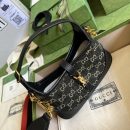 1:1 Replica Gucci Jackie 1961 Mini Shoulder Bag Black And Ivory GG Denim Jacquard For Women 7.5in/19cm GG 685127 UN3AG 1294