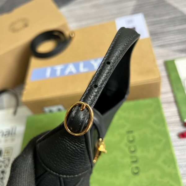 1:1 Replica Gucci Jackie 1961 Mini Shoulder Bag Black For Women, Women's Bags 7.5in/19cm GG ‎637091 10O0G 1000