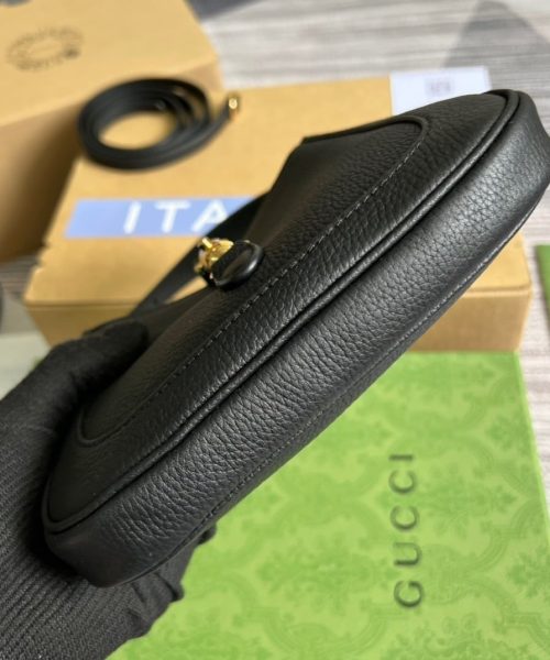 1:1 Replica Gucci Jackie 1961 Mini Shoulder Bag Black For Women, Women's Bags 7.5in/19cm GG ‎637091 10O0G 1000