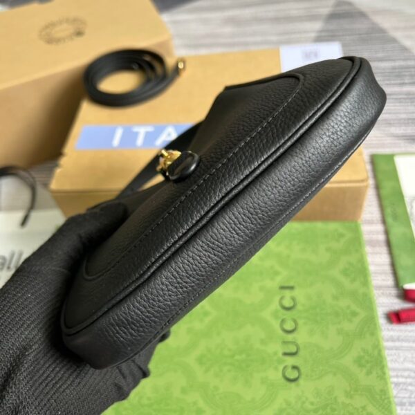 1:1 Replica Gucci Jackie 1961 Mini Shoulder Bag Black For Women, Women's Bags 7.5in/19cm GG ‎637091 10O0G 1000