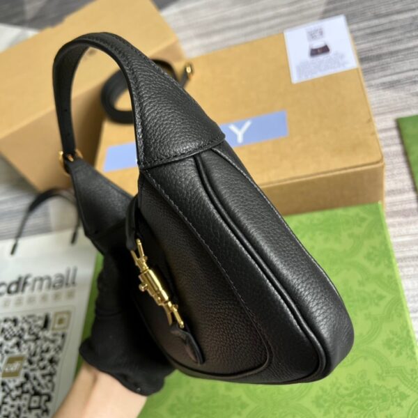 1:1 Replica Gucci Jackie 1961 Mini Shoulder Bag Black For Women, Women's Bags 7.5in/19cm GG ‎637091 10O0G 1000