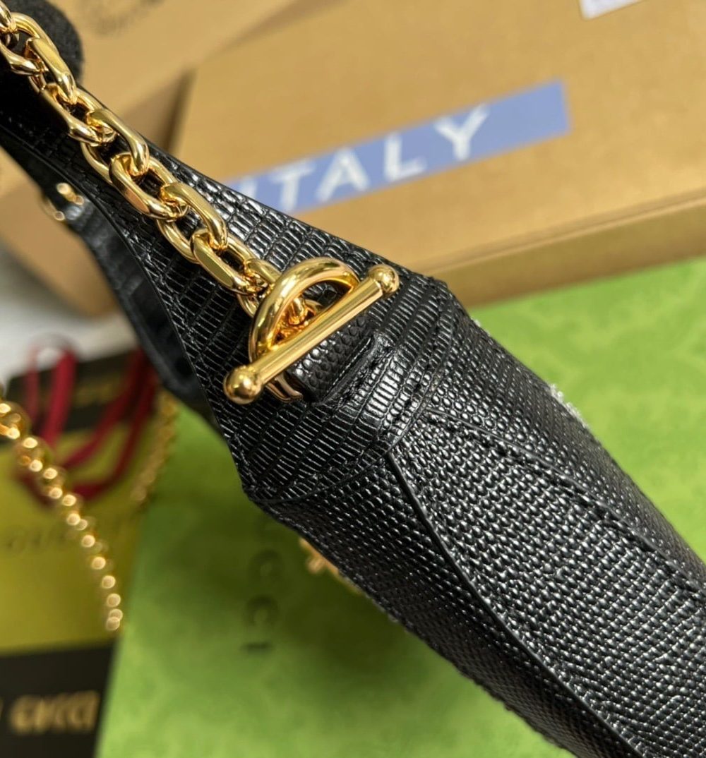 1:1 Replica Gucci Jackie 1961 Mini Shoulder Bag Black For Women, Women's Bags 7.5in/19cm GG