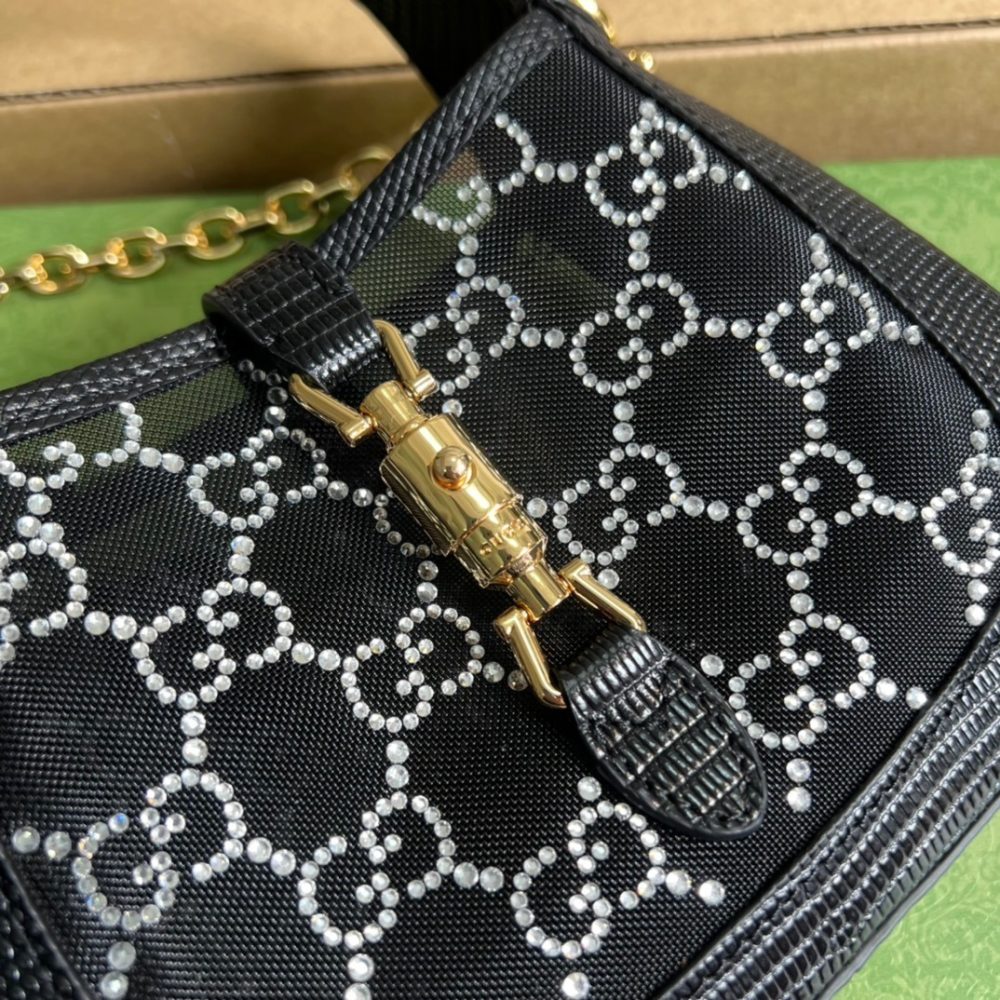 1:1 Replica Gucci Jackie 1961 Mini Shoulder Bag Black For Women, Women's Bags 7.5in/19cm GG - Image 2