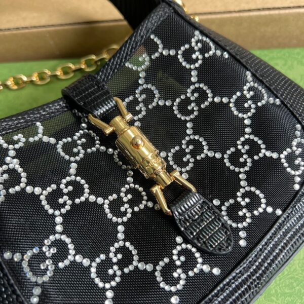 1:1 Replica Gucci Jackie 1961 Mini Shoulder Bag Black For Women, Women's Bags 7.5in/19cm GG