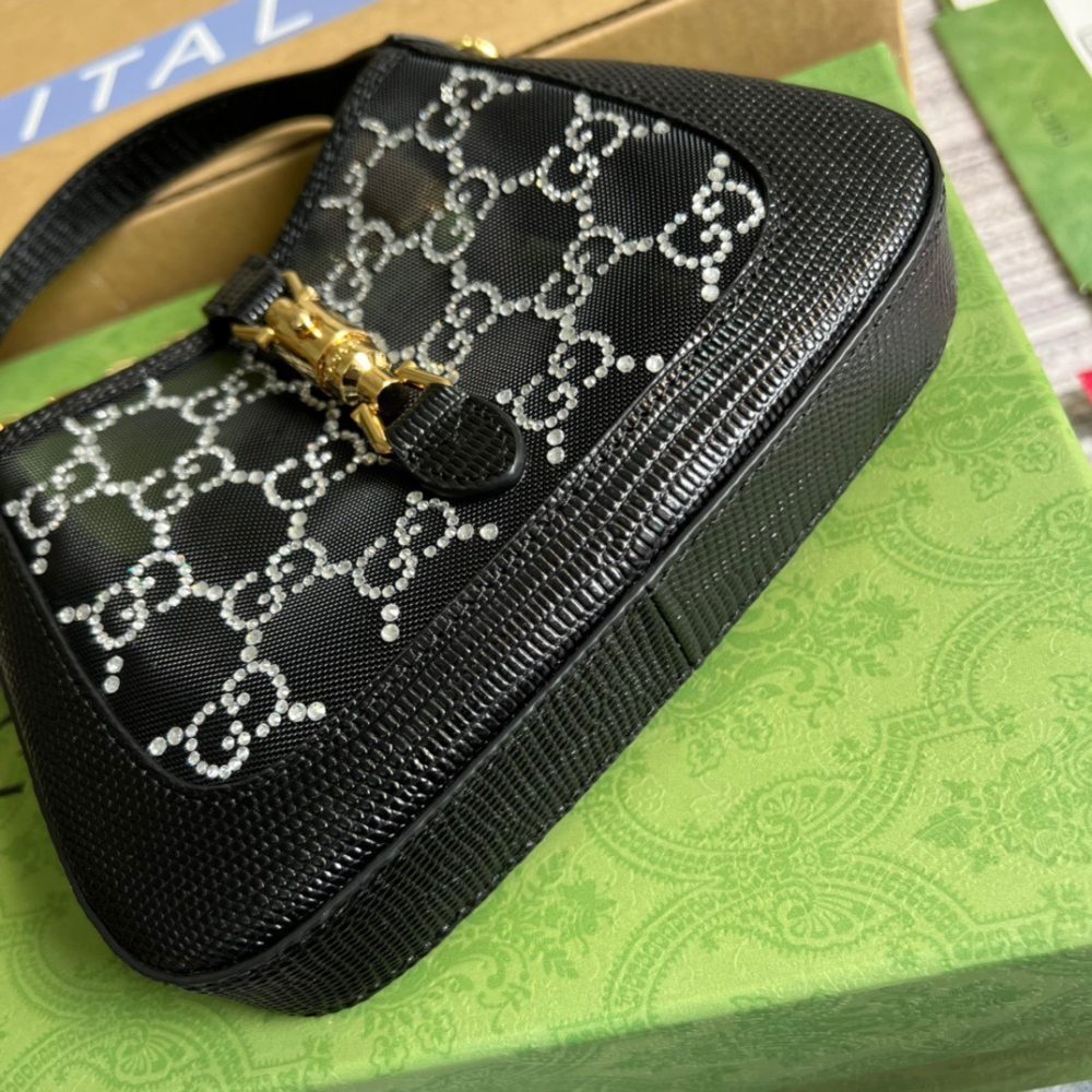 1:1 Replica Gucci Jackie 1961 Mini Shoulder Bag Black For Women, Women's Bags 7.5in/19cm GG - Image 3